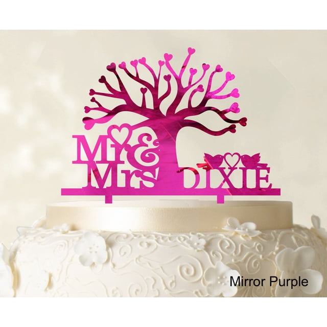 Mr and Mrs Wedding Cake Topper Cake Decorations Custom Cake Topper Couple Name Color Option Available 7 Inches Wide