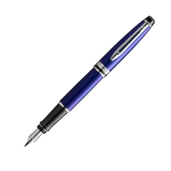 Waterman Expert Blue & Chrome Fountain Pen - Medium