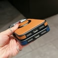 thumbnail image 2 of Allytechgroup Anti-Scratch Faux Leather Back Cover Cell Phone Case with Protective Case Cover for Apple iPhone 17 Pro Max, Orange, 2 of 9