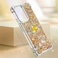 thumbnail image 3 of Glitter Clear Sparkly Bling Case for Xiaomi 13 Lite, Flowing Liquid Quicksand Cover with Diamond Ring Holder Case for Xiaomi 13 Lite  Gold, 3 of 7