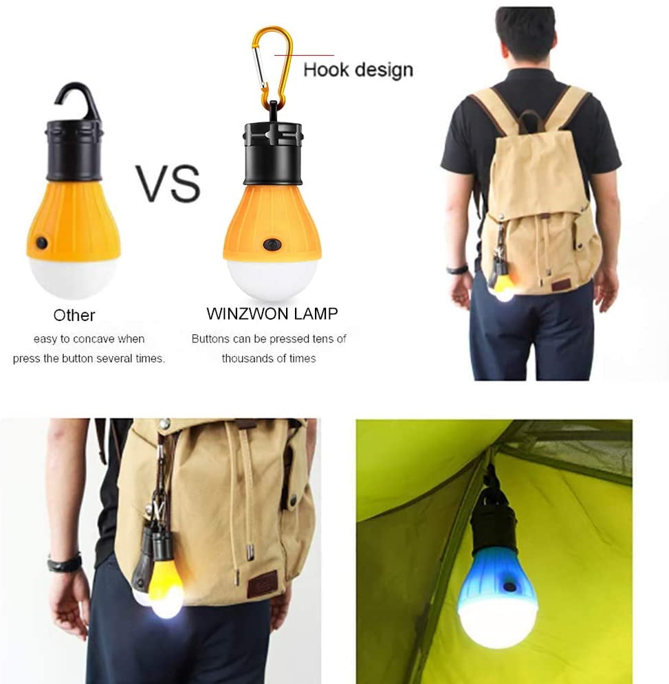 Camping Light Tent Light Portable Outdoor Waterproof Camping Lantern LED Light Bulb COB150 Lumens Emergency Light for Camping,Hiking,Fishing Mountaineering Pack of 2 Energy Class A+ 