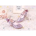 thumbnail image 3 of Zapatos de cuero para niñas, zapatos de tacón alto con purpurina de princesa para niñas, mariposa 3d332, 3 of 5