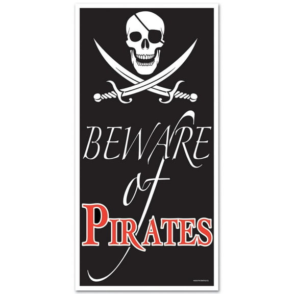Beistle Pirate Party Beware Of Pirates Door Cover (Case of 12)