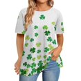 thumbnail image 1 of Pxiakgy Vente Chaude! T-Shirt Trèfle de la Saint-Patrick pour Femmes Chanceux Irlandais Manches Courtes T-Shirt Graphique Trèfle Mode Décontractée Col Rond Manches Courtes Imprimé Vert TTG, 1 of 6