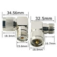 thumbnail image 2 of Conector UHF macho a hembra en ángulo recto, SO239 a PL259, conector UHF en forma de L, adaptador de cable coaxial de 90 grados, paquete de 2, 2 of 5
