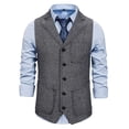 thumbnail image 5 of JTieacloth T Shirts Men Pack Men's Suit Vest V Neck Silm Fit Solid Formal Suit Waist Coat Lightweight For Wedding Prom Business, 5 of 6