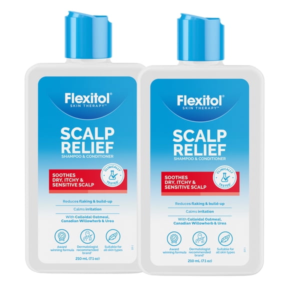 Flexitol Scalp Relief Shampoo & Conditioner Twin Pack, Dry Scalp Care with Colloidal Oatmeal, Gentle Daily Hair System