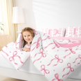 thumbnail image 4 of Manfei Pink Letter Print D 7-Piece King Bedding,Cute Coquette Bow King Bed in a Bag,Pink Reversible, 4 of 7