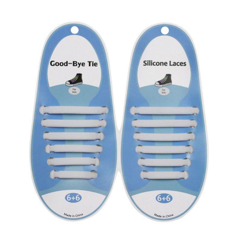 12Pcs Cool Elastic Silicone Easy No Tie Shoelaces Shoe Lace Set For Adults Kids 