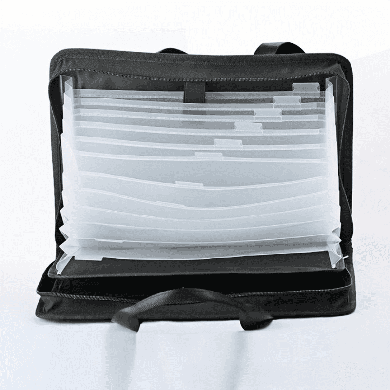 Fireproof Accordion File Folder, Heavy-duty Document Organizer, Waterproof Storage Pouch, Durable Plastic Construction, for Workspace Exam Use, Secure Filing System, Compact Design, Legal,