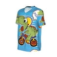 thumbnail image 2 of Balery Dinosaur Riding a Motorcycle Baseball Jersey for Men Casual Button Down Shirts Short Sleeve Active Team Sports Uniform-4X-Large, 2 of 9