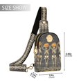thumbnail image 2 of FORMRS Womens Crossbody Sling Bag Travel Daypack Shoulder Chest Backpack, Beige Halloween Skeleton, 2 of 7