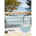 thumbnail image 2 of Outdoor Waterproof Throw Pillow Covers Set of 2 Sky Blue and White Stripes Decorative Pillowcases Lumbar Outdoor Pillows Cushion Case 20x12 Inch Sea Wave Patio Pillows for Couch Sofa Bed Garden, 2 of 7