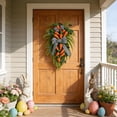 thumbnail image 4 of Wooowa Easter Carrot Bow Wreath, Spring Artificial Greenery Garland for Front Door, Wall, Window and Home Party Decor, 19.7 Inches, 4 of 9