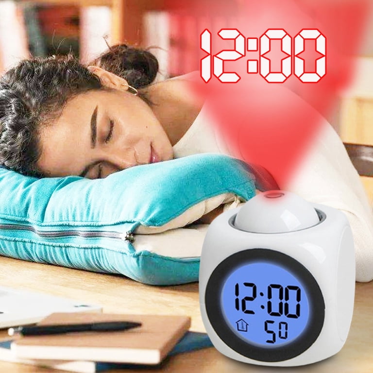 Zedker Alarm Clock, Multifunction LED Projection Adjastable