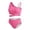 Pink, variant on Ruyang Girls Solid Bikini Swimsuit One Wide Strap Cutout Waist Tops and Trunks Bathing Suit Summer Quick Dry Pool Swim Outfits