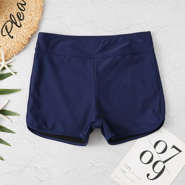 LSLJS Femmes Été Mode Uni Haute Extensibilité Ajusté Frais Maillots de Bain Shorts de Bain, Bas de Bikini pour Femmes Cadeaux pour Femmes