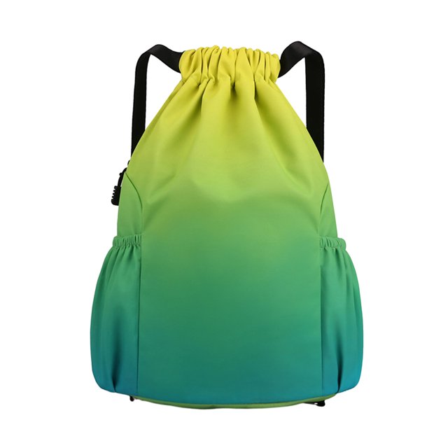 LYMAYTER Sports Backpack Gradient Color Drawstring Design Large Capacity Travel for Gym Yoga Fitness Outdoor Activities