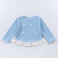 thumbnail image 7 of Cethrio Girls Long Sleeve Tops, Knitted Casual Pullover Crew Neck Kids Fall Undershirts Light Blue Size 5-6 T, 7 of 7