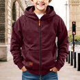 thumbnail image 2 of Boys Full Zip Hoodie Kids Hooded Sweatshirts Teen Soft Fleece Lined Jackets Lightweight Athletic Sports Coat Preppy Outerwear, 2 of 9