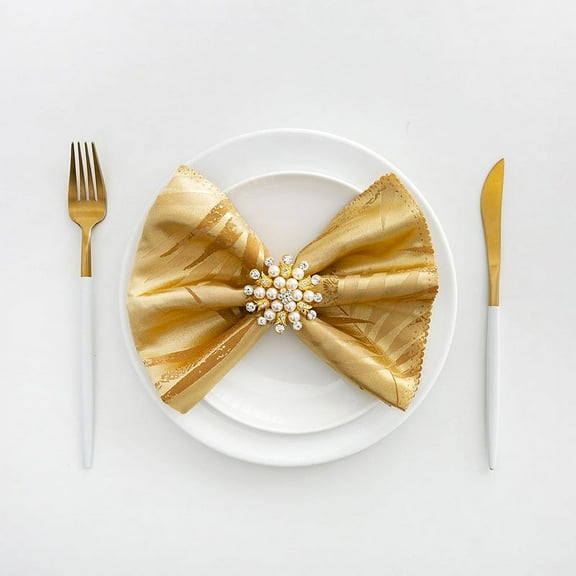 XmhyTop 2 Pack Damask Cloth Napkins 19.68 x 19.68 Inch, Jacquard Table Cloth Napkins Square Satin Napkins Fabric Dinner Napkins for Wedding Party Banquet, Gold