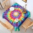 thumbnail image 2 of Rainbow Tie Dye Radial Pattern Square Tablecloth,Waterproof Square Table Cover,Wipeable Spillproof Washable Table Cover for Home Kitchen Party Decor 42"X42"(107x107cm), 2 of 6