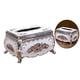 thumbnail image 1 of Caja de pañuelos Macarena sostenedor del tejido plateado y blanco, 1 of 7