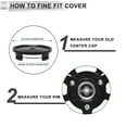 thumbnail image 4 of Unique Bargains 4 Pcs Wheel Center Caps Hub Caps Rim Center Caps 2.76" 2.95" Wheel Caps Hubcap Center Covers Black Plastic 4 Clips, 4 of 6