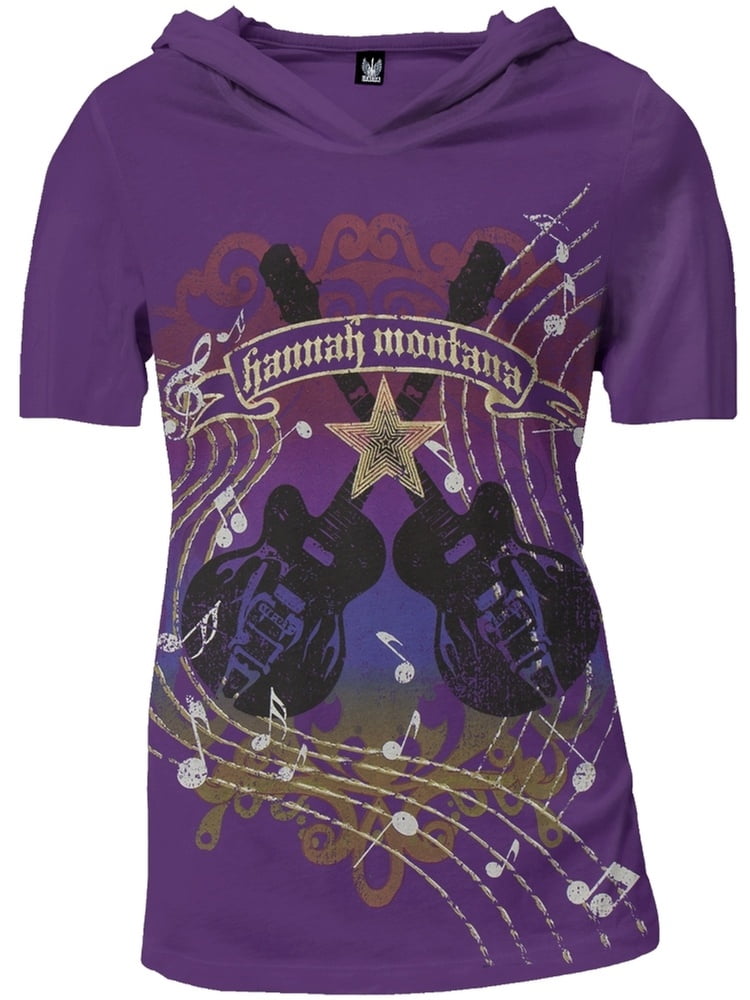 Hannah Montana Guitars Juniors Hooded V Neck T Shirt Com
