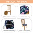 thumbnail image 4 of Pioneer Flower Seat Covers for Dining Room Chairs Set Of 4,Stretch Printed Washable Chair Seat Cover with Elastic Ties and Button,Removable Waterproof Couch Cushion Covers, 4 of 6