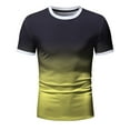 thumbnail image 2 of Gubotare Shirts For Men Letter T-Shirt Casual Classic Logo Short Sleeve Cotton Tee Tops for Men Women,Yellow L, 2 of 4