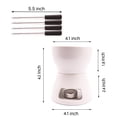 thumbnail image 3 of Juego de olla para fondue CORJEEJOR con 4 tenedores, calentador de mantequilla de cerámica, vela de té premium, olla de porcelana para derretir chocolate, queso y caramelo, 3 of 5
