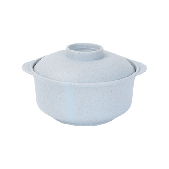 Heat Insulated Bowl with Lid Microwave Safe Plastic Soup Rice Bowl for Instant Noodles Scalding Proof Food Container for Home Kitchen Office Travel and Outdoor Use