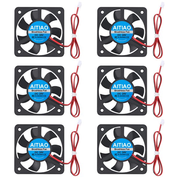 Aitiao 6 Ventiladores 5010 De 24 V Cc, Ventilador De Refrigeración Sin Escobillas, 50 Mm, Ventilador Con Cojinete De Aceite, 50 Mm X 10 Mm, Impresora 3D, Ventilador De Refrigeración Silencioso Sin Esc