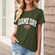 thumbnail image 1 of Karight Football Shirts for Women Game Day T Shirts Football Outfits Funny Graphic Tee Casual Short Sleeve Tee Shirts, 1 of 4