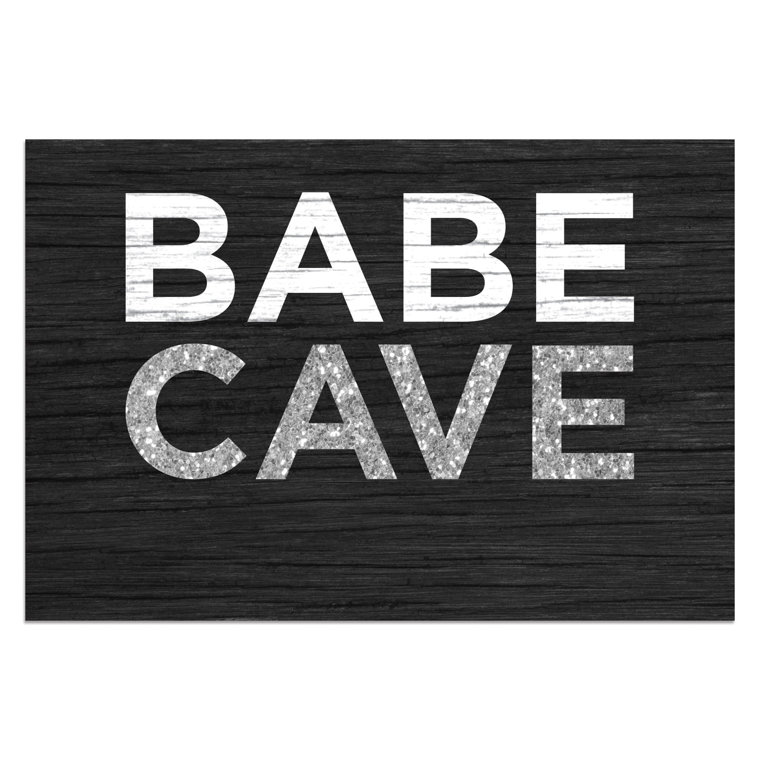 Personalized Planet 27x18 Babe Cave Doormat with Custom Personalization Printed on Black Rectangular 1/8” Thick Non Slip Mat for Kitchen Hallway Deck or Porch