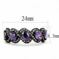 thumbnail image 2 of Women's 5 Purple Oval CZs set in Black IP Stainless Steel Wedding Band Ring - Size 8, 2 of 4