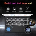 thumbnail image 4 of 15.6 FHD Laptop Student Laptop 16GB RAM 1TB SSD Intel Pentium Quad-Core N100 Processor (Up to 3.4GHz) Backlit Keyboard privacy camera Fingerprint WiFi 6 BT5.2 Business-Laptop Windows 11 Laptop-Blue, 4 of 7