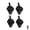 Black, variant on Glow Tire Caps, TPR Material, 23x45mm, 4-Pack, for Car & Bike Decoration