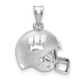 thumbnail image 1 of 925 Sterling Silver LogoArt U of Wisconsin 3D Football helmet With Logo Pendant; for Adults and Teens; for Women and Men, 1 of 2