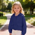 thumbnail image 2 of zuwimk Girls Athletic Zip-Up Jacket Long Sleeve Lightweight Riding Jacket with Pockets(12-14 Years,Navy), 2 of 5