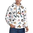 thumbnail image 2 of Sikiie Cartoon Animals Men's Hoodie, Essentials Hoodie, Sweatshirt, Pullover Hooded Sweatshirt for Men-Small, 2 of 7