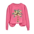 thumbnail image 5 of larppty Womens Crewneck Christmas Sweatshirts Shirts Holiday Ugly Sweatshirts for Women （Hot Pink, XL）, 5 of 6