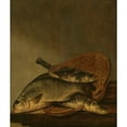 thumbnail image 2 of Pieter de Putter 15x17 Black Ornate Wood Framed Double Matted Museum Art Print Titled - Still Life with Fish (C. 1630 - C. 1659), 2 of 5