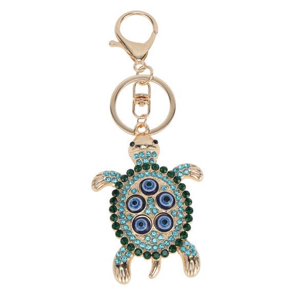 Unique Bargains 1 Pc Durable Evil Eye Turtle Handbag Charm Decorative Keychain Blue