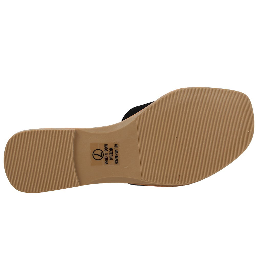 Women's Shoes Soda SANSA-S Open Toe Slip On Slide Sandals TAN SNAKE 