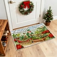 thumbnail image 5 of Embroidery Christmas Outdoor Rugs Christmas Decor Doormat, Cozy Holiday Welcome Mats, Outdoor Covered Area Carpet Mats, Green Greenhouse Design with Santa and Sled, Farmhouse Entryway Doormat, 5 of 6