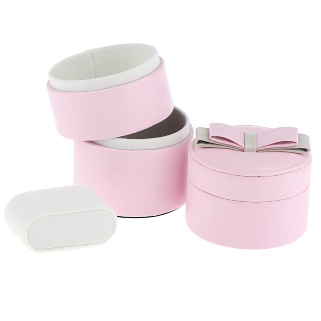 Caja De Joyería Almacenaje De Joyas Para Niños Primera Capa Con Rodillos Anulares, Para Anillos - , 16.5cm Rosado Yinane Vitrina de almacenamiento de joyas