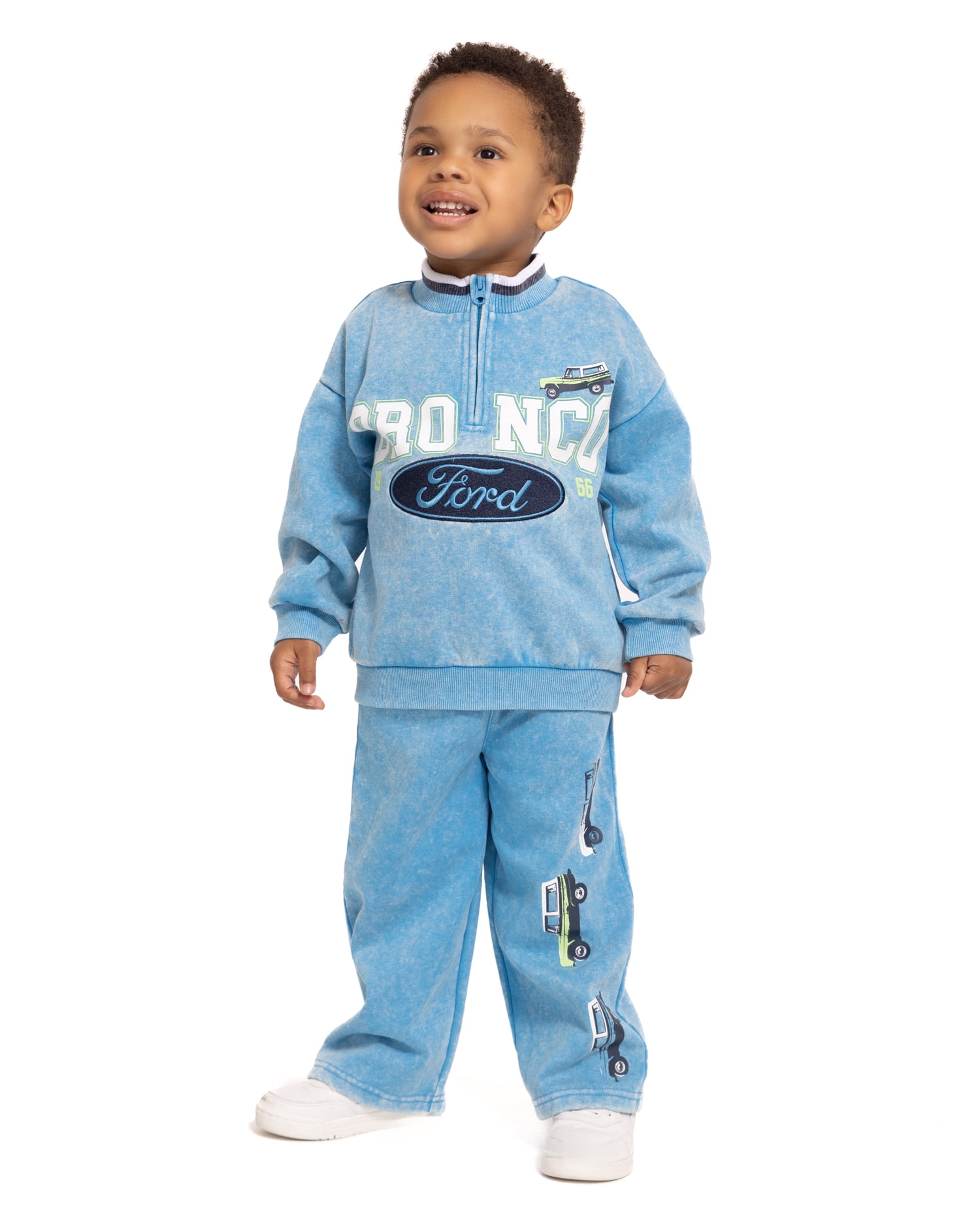 Ford Bronco Toddler Boys Quarter Zip Pullover and Pants Set, 2-Piece, Sizes 12M-5T