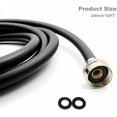 thumbnail image 2 of 2 Pack 10 ft Black Rubber Washing Machine Supply Hoses, Hot and Cold Water Lnlet Supply Lines Burst Proof for Washing Machines, 3/4" Fittings Washing Machine Fill Hose, 2 of 7